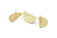 Altın Ay Küpe, 4 Altın Kaplama Pirinç Yarım Ay Küpe (25x12x0,60 mm) D888 A1175