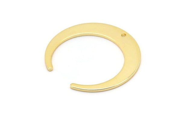 Altın Ay Takıları, 1 Delikli 2 Altın Kaplama Pirinç Hilal Ay Takısı, Kolye Uçları, Küpeler, Bulgular (27,5x28,5x5x1 mm) E069