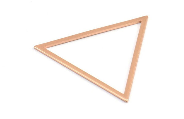 Gül Altın Üçgen Charm, 2 Gül Altın Kaplama Pirinç Üçgen (39x35x1mm) E079 Q0536