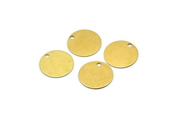 Round Earring Finding, 200 Raw Brass Cabochon Tags, Stamping Tags (12mm) Brs 68 A0290
