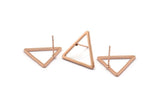 Rose Gold Triangle Earring, 4 Rose Gold Plated Brass Triangle Stud Earrings (20mm) D0109 A1142 Q1013