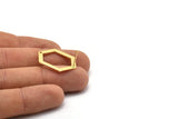 Gold Hexagon Earrings, 2 Gold Plated Brass Hexagon Stud Earrings With 1 Hole (26.5x19x1mm) E018 A1266