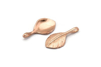 Rose Gold Leaf Pendant, 2 Rose Gold Plated Leaf Charms (27x13mm) N0366 Q0208