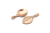 Rose Gold Leaf Pendant, 2 Rose Gold Plated Leaf Charms (27x13mm) N0366 Q0208