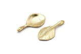 Gold Leaf Pendant, 2 Gold Plated Leaf Charms (27x13mm) N0366 Q0208