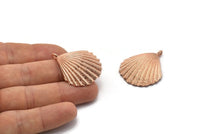 Gül Altın Deniz Kabuğu Charm, 1 Halkalı Gül Altın Kaplama Pirinç Deniz Kabuğu Charm, Kolye Uçları, Charmlar, Bulgular (34x29mm) E285 Q0537
