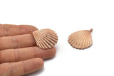 Gül Altın Deniz Kabuğu Charm, 1 Halkalı Gül Altın Kaplama Pirinç Deniz Kabuğu Charm, Kolye Uçları, Charmlar, Bulgular (34x29mm) E285 Q0537