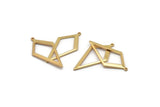 Gold Diamond Charm, 10 Gold Plated Brass Rhombus Charms With 1 Loop, Earrings, Findings (28x13x0,80mm) D855 Q0800