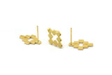 Altın Bulmaca Küpe, 4 Altın Kaplama Pirinç Küpe (10x15x1mm) D1015 A1241
