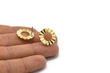 Brass Ring Earring, 6 Raw Brass Ring Stud Earrings (18x1mm) D893 A1168