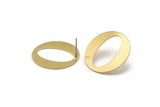 Brass Round Earring, 6 Raw Brass Circle Stud Earrings (25x0.80mm) D1109 A1256
