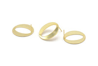 Gold Round Earring, 4 Gold Plated Brass Circle Stud Earrings (25x0.80mm) D1109 A1256