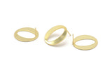 Gold Round Earring, 4 Gold Plated Brass Circle Stud Earrings (25x0.80mm) D1109 A1256