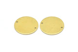 Brass Round Charm, 8 Raw Brass Round Charms With 2 Holes (21x0.90mm) M03359