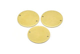Brass Round Charm, 8 Raw Brass Round Charms With 2 Holes (21x0.90mm) M03359