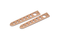 Rose Gold Moon Charm, 4 Rose Gold Plated Brass Moon Phases Charms With 1 Hole (35x6x5x0.80mm) M02342 H0916