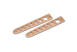 Rose Gold Moon Charm, 4 Rose Gold Plated Brass Moon Phases Charms With 1 Hole (35x6x5x0.80mm) M02342 H0916