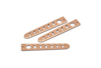 Rose Gold Moon Charm, 4 Rose Gold Plated Brass Moon Phases Charms With 1 Hole (35x6x5x0.80mm) M02342 H0916