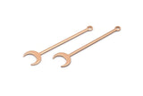 Rose Gold Moon Charm, 8 Rose Gold Plated Brass Crescent Charms With 1 Loop (40x9x0.80mm) M02037