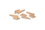 Rose Gold Lightning Charm, 10 Rose Gold Plated Brass Lightning Bolt Charms With 1 Hole, Earring Findings (17x8x1mm) M01697