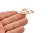 Rose Gold Lightning Charm, 10 Rose Gold Plated Brass Lightning Bolt Charms With 1 Hole, Earring Findings (17x8x1mm) M01697