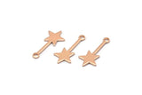 Rose Gold Star Charm, 12 Rose Gold Plated Brass Star Charms With 1 Loop (20x9x0.80mm) M02050