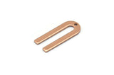 Rose Gold U Shape Charm, 6 Rose Gold Plated U Shaped Charms With 1 Hole (22x9x0.80mm) M02093