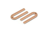 Rose Gold U Shape Charm, 6 Rose Gold Plated U Shaped Charms With 1 Hole (22x9x0.80mm) M02093