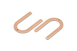 Rose Gold U Shape Charm, 4 Rose Gold Plated Brass U Shaped Charms With 1 Hole (26x17x0.80mm) M02082