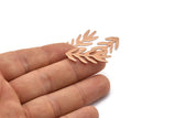 Rose Gold Bough Blank, 4 Rose Gold Plated Brass Leaf Blanks, Rose Gold Blanks, Stamping Blanks (30x13x0.80mm) M01694