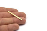 Brass Rectangle Earring, 10 Raw Brass Rectangle Shaped Stud Earrings (40x3x2.5x0.80mm) M03344 A0177