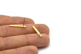 Brass Rectangle Earring, 10 Raw Brass Rectangle Shaped Stud Earrings (20x2.5x0.70mm) M03342 A0058