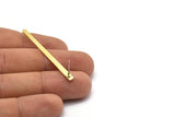 Brass Rectangle Earring, 8 Raw Brass Rectangle Shaped Stud Earrings (50x3x2.5x0.80mm) M03345 A0057