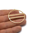 Gold Circle Charm, 2 Gold Plated Brass Circle Charm Earrings With 1 Loop, Pendants, Findings (45x43x1mm) D0724 Q0770