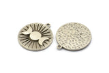 Moon Phases Charm, Antique Silver Plated Brass Moon Charms With 1 Loop, Pendants (28x25x1.5mm) N1608