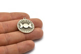 Moon Phases Charm, Antique Silver Plated Brass Moon Charms With 1 Loop, Pendants (28x25x1.5mm) N1608