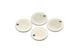 Silver Cabochon Tag, 12 Antique Silver Plated Brass Cabochon Tags With 1 Hole, Stamping Tags (12x0.80mm) M040