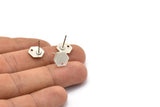 Silver Hexagon Earring, 10 Antique Silver Plated Brass Hexagon Stud Earrings With 1 Hole (10x0.8mm) E173 A1776