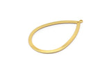 Gold Drop, 4 Gold Plated Brass Drop Pendants With 1 Loop And 1 Hole, Earrings, Charms, Findings (43x28x0.80mm) D0604 Q0632