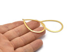Gold Drop, 4 Gold Plated Brass Drop Pendants With 1 Loop And 1 Hole, Earrings, Charms, Findings (43x28x0.80mm) D0604 Q0632