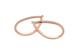 Rose Gold Drop, 4 Rose Gold Plated Brass Drop Pendants With 1 Loop And 1 Hole, Earrings, Charms, Findings (43x28x0.80mm) D0604 Q0632