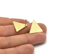 Brass Triangle Earring, 4 Raw Brass Triangle Stud Earrings (18x1mm) A2581 A0238