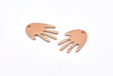 Rose Gold Hand Charm, 6 Rose Gold Plated Brass Hand Charms With 1 Hole, Earrings, Findings (17x11x1mm) D946 Q0876