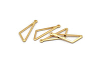 Open Triangle Charm, 6 Gold Plated Brass Triangle Charms with 1 Loop (27x9x1mm) BS 2185 Q0572
