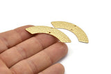 Gold Rectangle Bar, 2 Hammered Gold Plated Brass Rectangle Connectors With 2 Holes (46x9x0.80mm) D934 Q0854