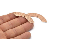 Rose Gold Rectangle Bar, 2 Hammered Rose Gold Plated Brass Rectangle Connectors With 2 Holes (46x9x0.80mm) D934 Q0854