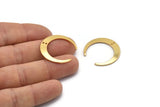 Gold Moon Charm, 2 Gold Plated Brass Crescent Moon Charms With 2 Holes, Pendants, Earrings, Findings (27x26x5x1mm) D0610 Q0689