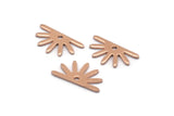 Rose Gold Sun Charm, 12 Rose Gold Plated Brass Sun Charms With 1 Hole (8x15x0.80mm) M02401