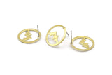 Brass Mountain Earring, 8 Raw Brass Mountain Shaped Stud Earrings (18x0.80mm) M02720 A0239