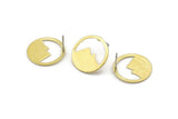 Brass Mountain Earring, 8 Textured Raw Brass Mountain Shaped Stud Earrings (18x0.80mm) M02817 A0555
